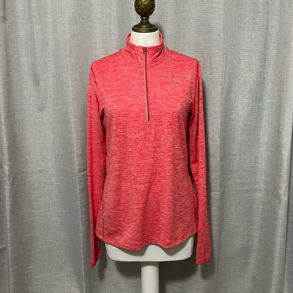 Like New-Worn 1x-Wmns Nike 1/4 Zip DriFit Top-Sz M-Orange Coral Color- - Picture 2 of 15